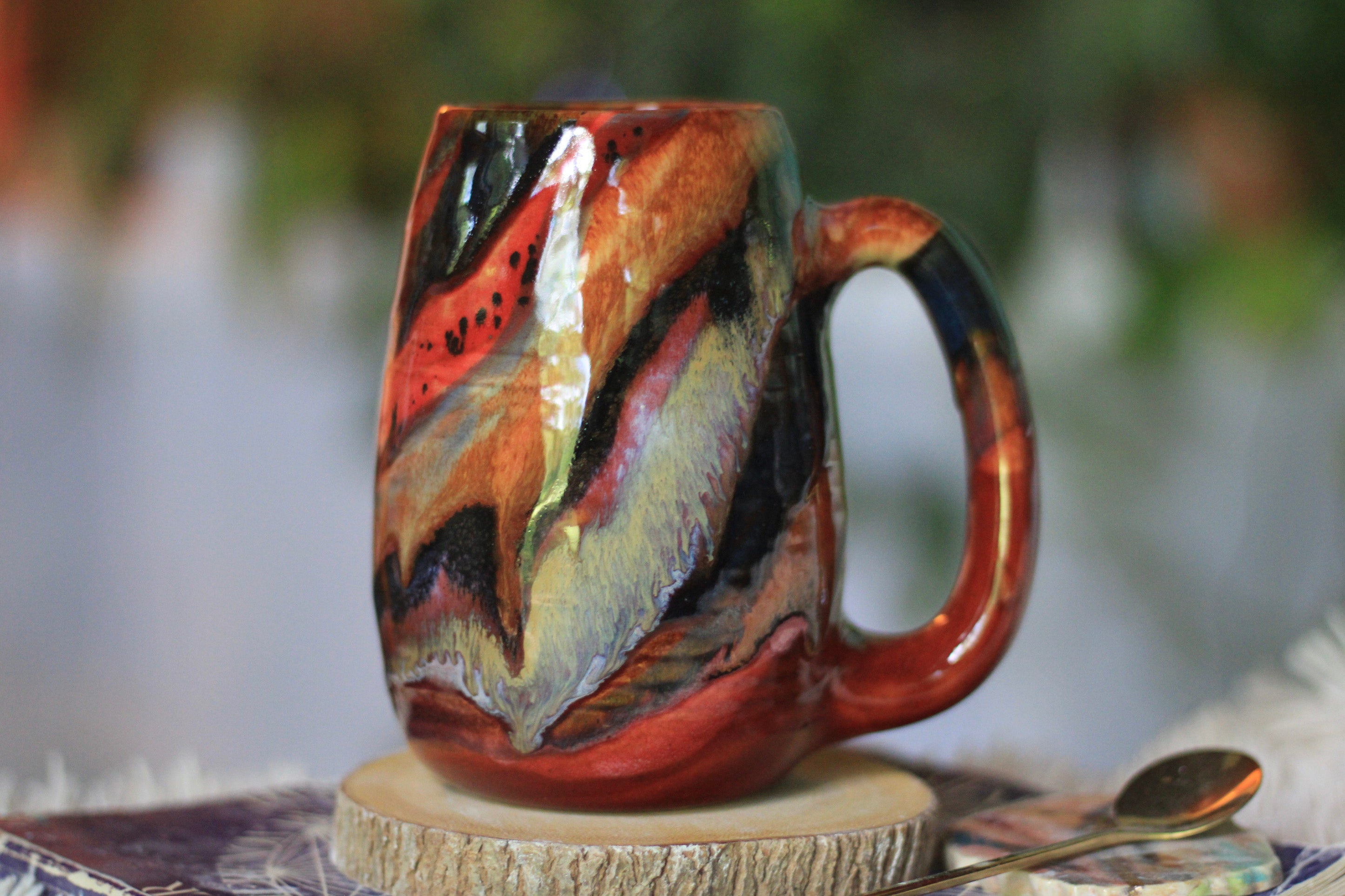 02-D Red 'FLOW' PROTOTYPE Textured Mug, 20 oz.