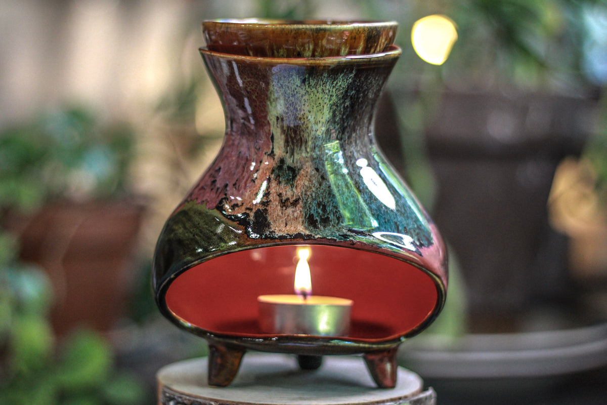 15-B Molten Rainbow Cheetah Wax Melt Burner - MISFIT - 25% off