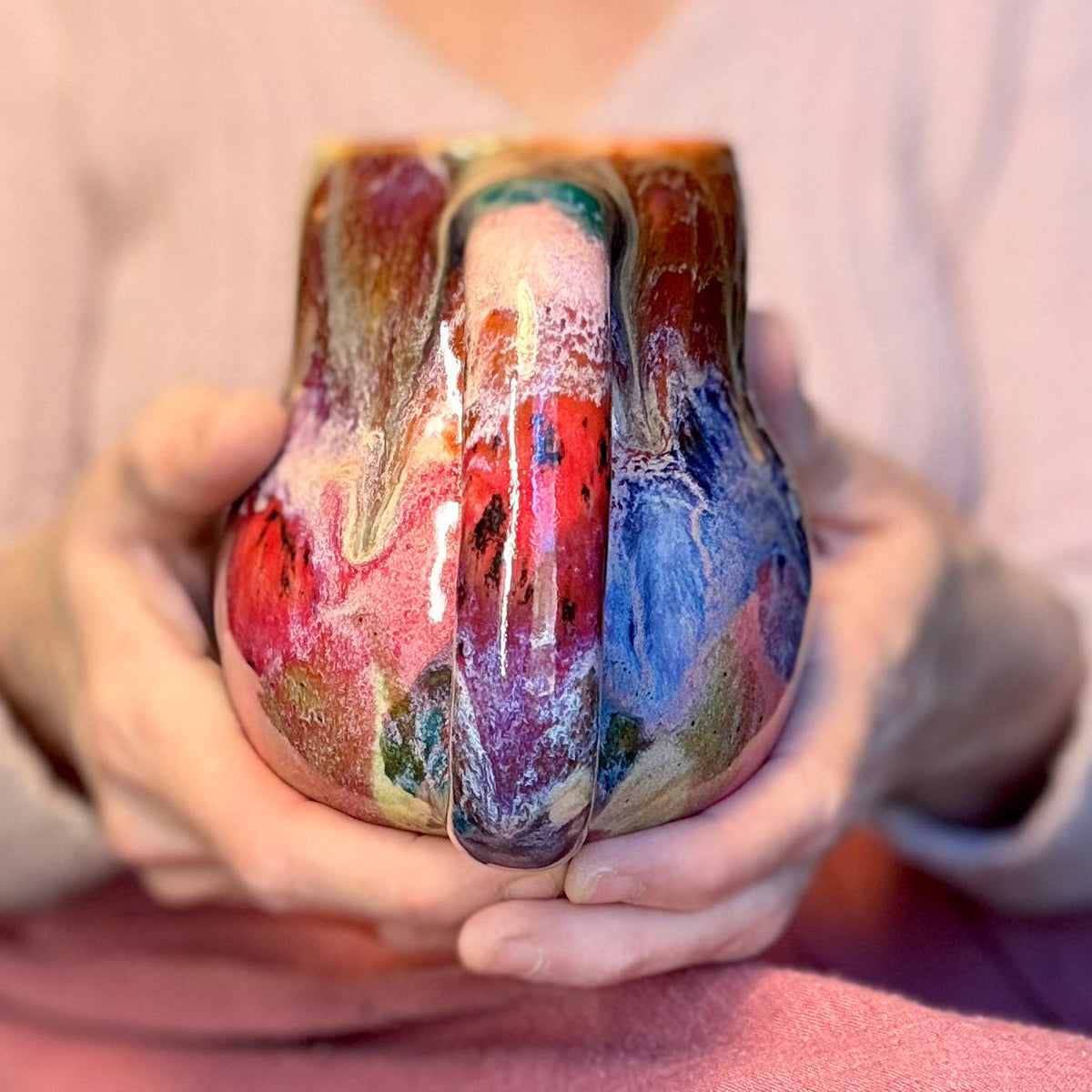 15-E Vibrant Whimsy Curvy Mug, 17 oz. (This listing is for one mug)