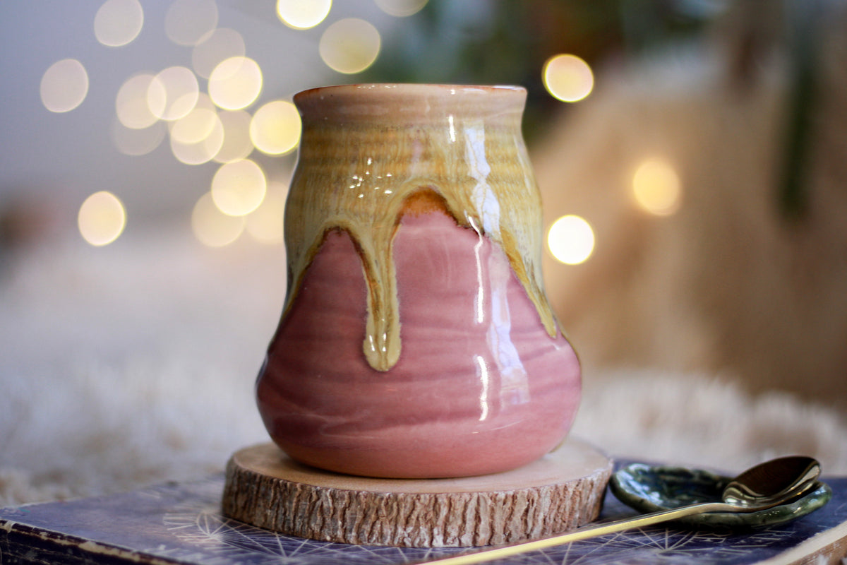 13-E Lavender EXPERIMENT Barely Flared Textured Divot Mug, 17 oz.