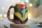 13-D Rainbow Family Variation Textured Mug, 15 oz.
