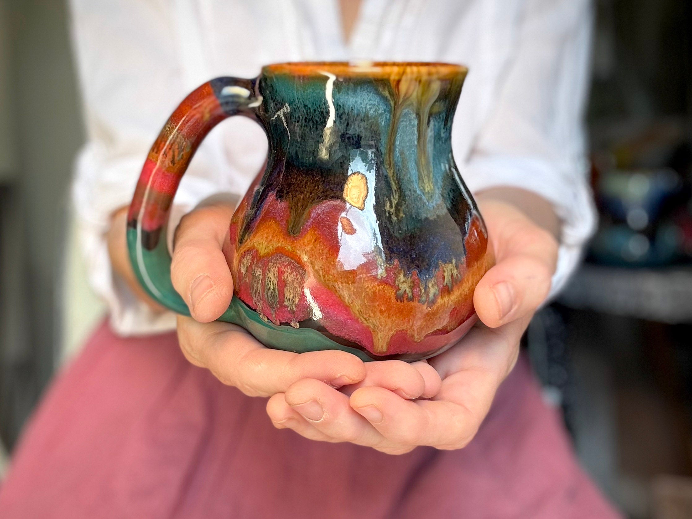17-D Rainbow PROTOTYPE Flared Mug, 16 oz.