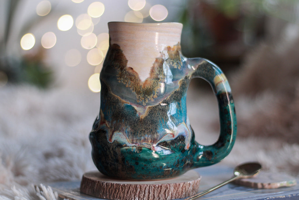 01-A Smoky Mountain Textured Barely Flared Mug - TOP SHELF MISFIT, 22 oz.