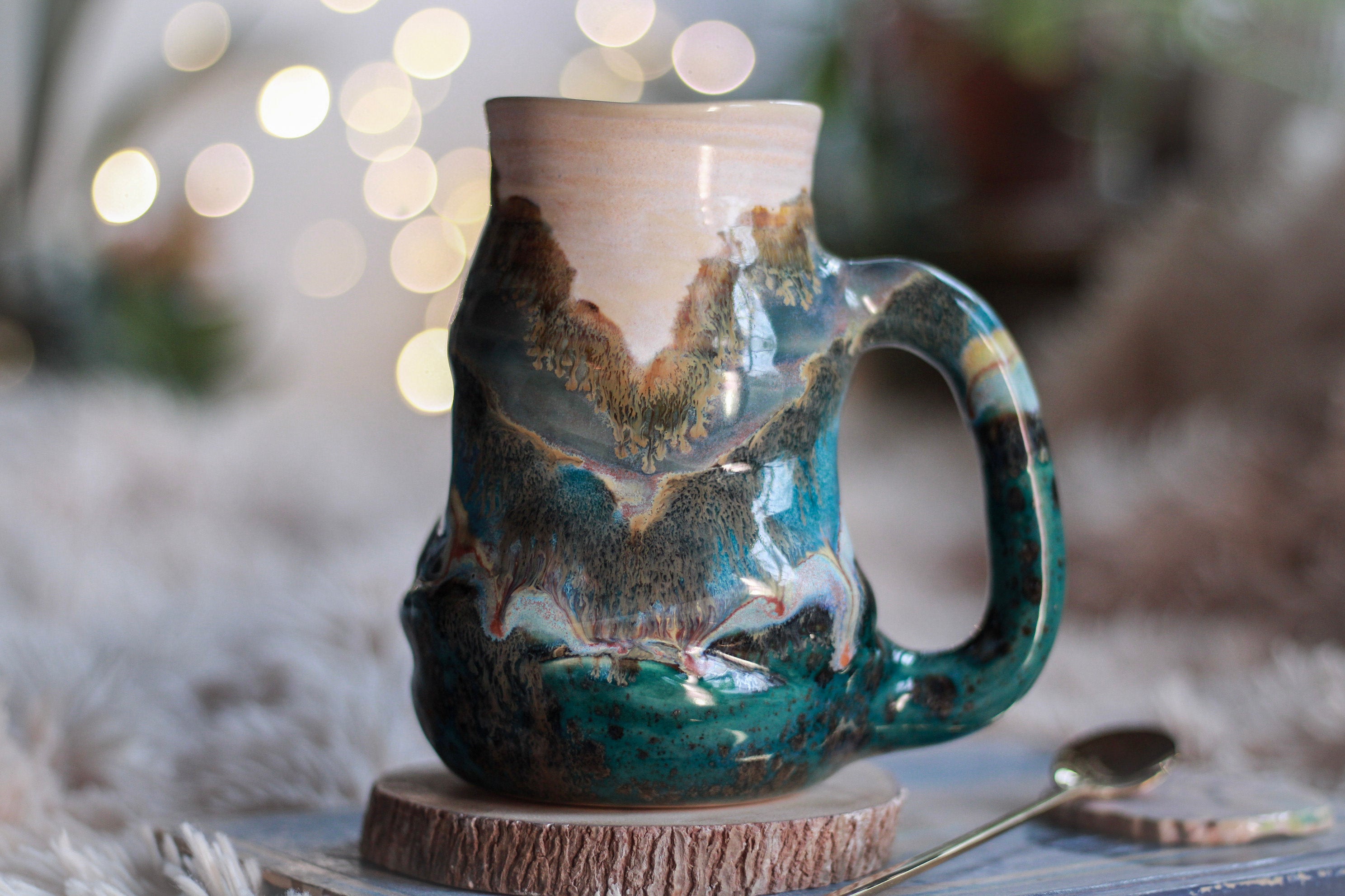 01-A Smoky Mountain Textured Barely Flared Mug - TOP SHELF MISFIT, 22 oz.