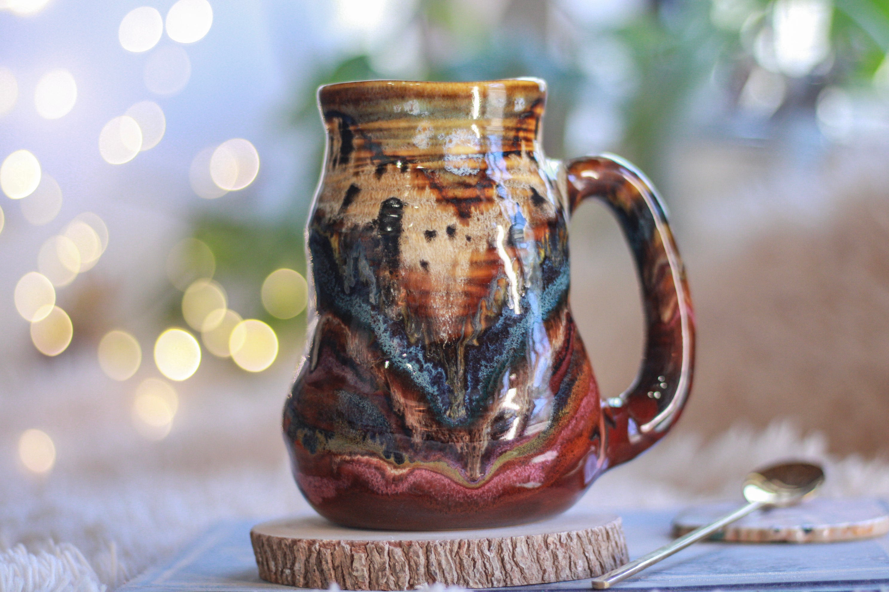01-B+ Desert Oasis Barely Flared Textured Divot Mug - TOP SHELF NEXT LEVEL, 21 oz.