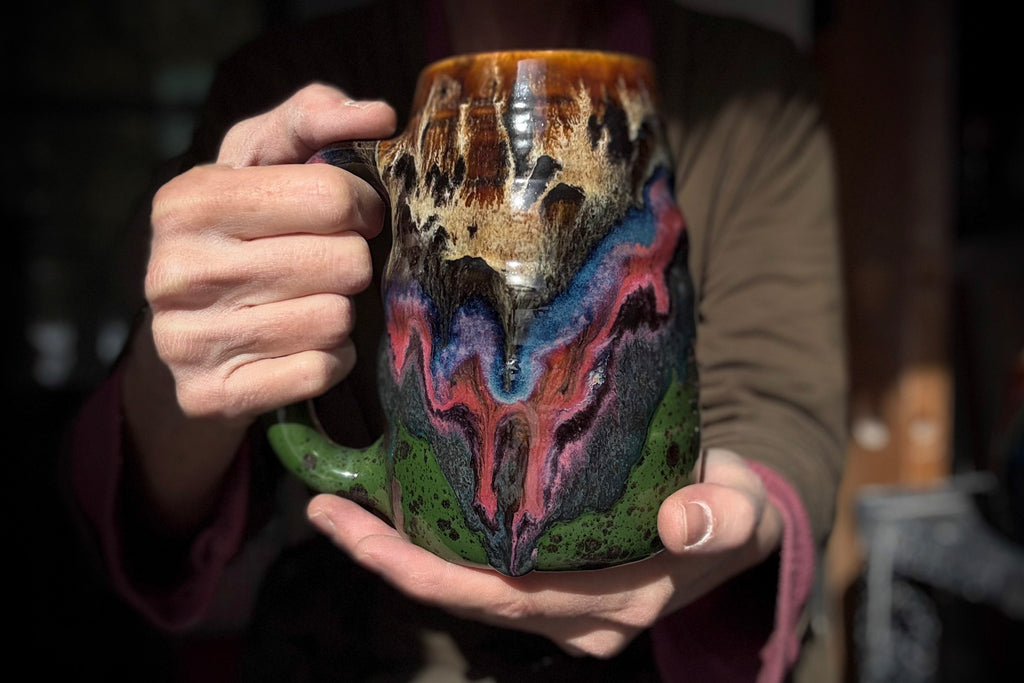 01-B Molten Cheetah Textured Mug - TOP SHELF MISFIT, 27 oz.