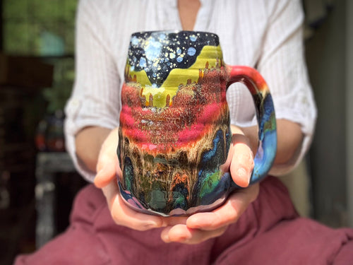 01-A+ Starry Night Swirly Mug - TOP SHELF NEXT LEVEL, 28 oz.