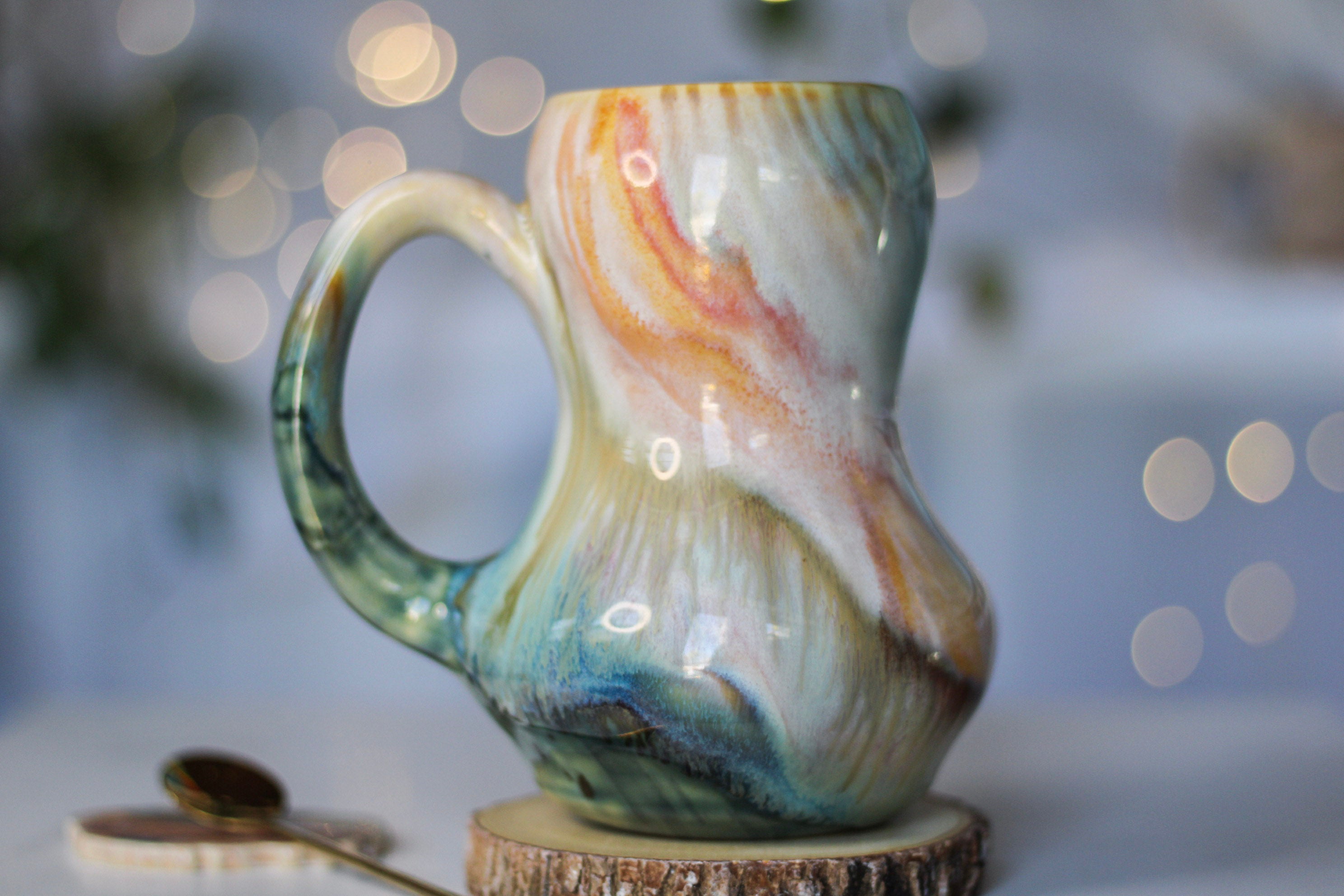 01-B Soft Earth Series PROTOTYPE Acorn Gourd Mug - TOP SHELF, 27 oz.