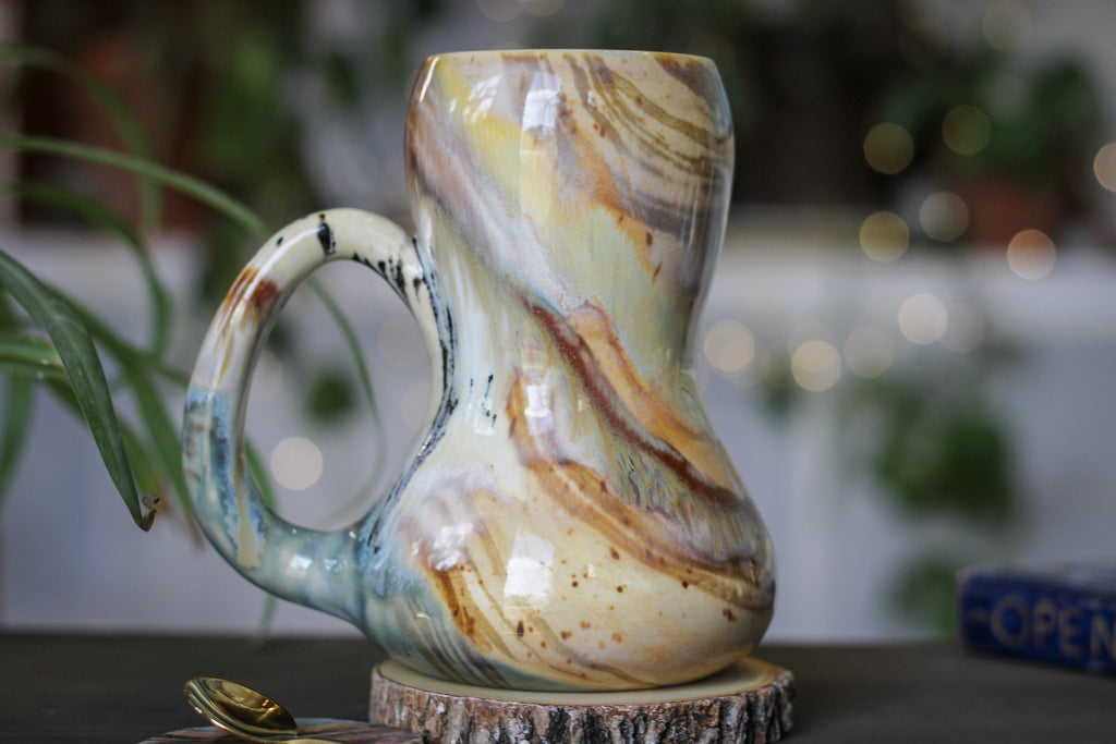 01-B Soft Earth Series PROTOTYPE Gourd Mug - TOP SHELF, 26 oz.