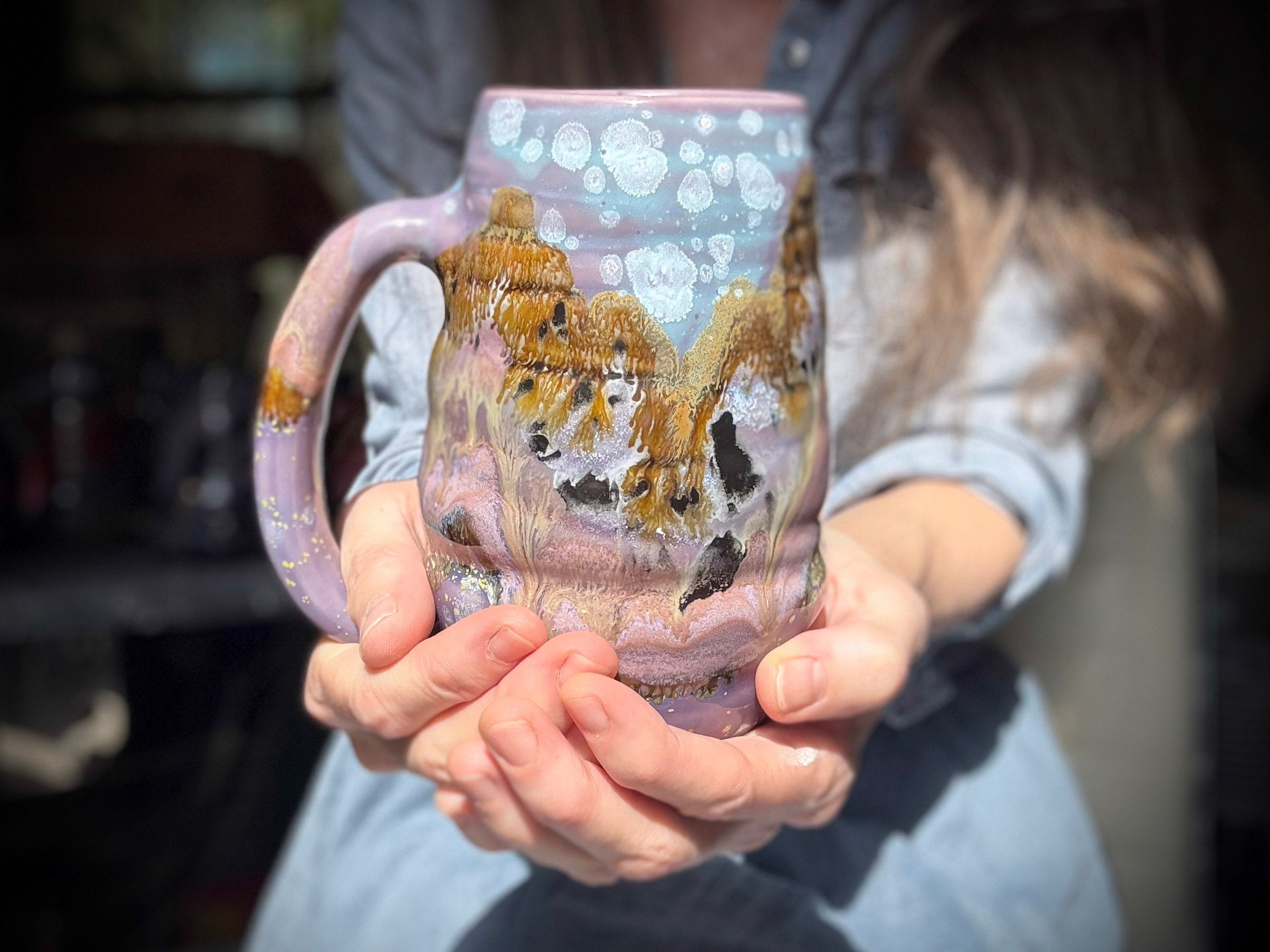 02-C Lavender Fields Swirly Mug, 23 oz.