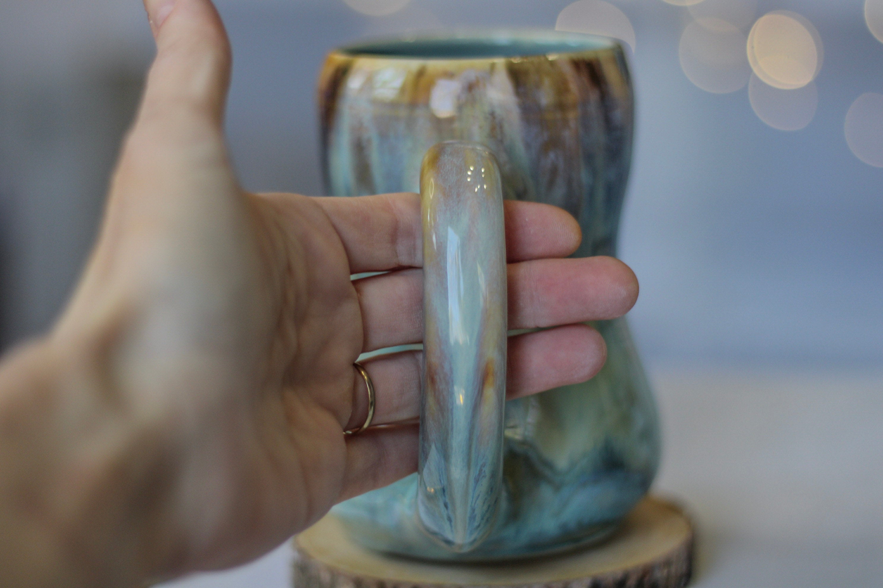 02-C Soft Earth Series PROTOTYPE Acorn Gourd Mug - MINOR MISFIT, 20 oz. - 10% off