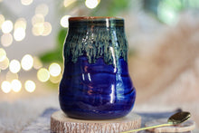 Load image into Gallery viewer, 14-F Deep Blue Textured Divot Mug, 16 oz.