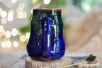 14-F Deep Blue Textured Divot Mug, 16 oz.