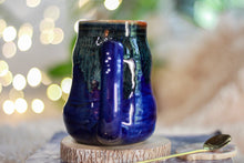 Load image into Gallery viewer, 14-F Deep Blue Textured Divot Mug, 16 oz.