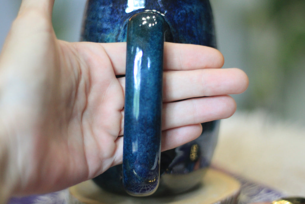 14-F Blue EXPERIMENT Textured Mug, 21 oz.