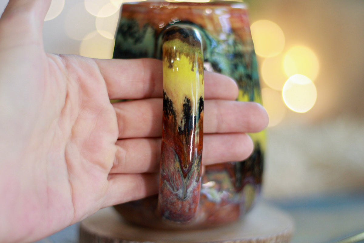13-D Rainbow Family Variation Textured Mug, 15 oz.