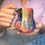 16-E Earthy Whimsy Curvy Mug, 16 oz.