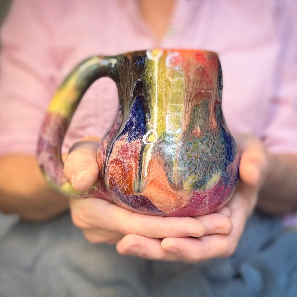 16-E Earthy Whimsy Curvy Mug, 16 oz.