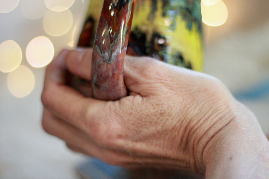 13-D Rainbow Family Variation Textured Mug, 15 oz.