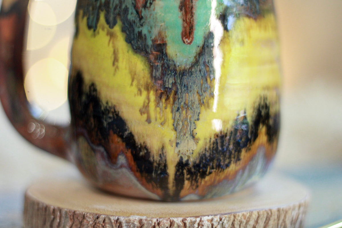 13-D Rainbow Family Variation Textured Mug, 15 oz.