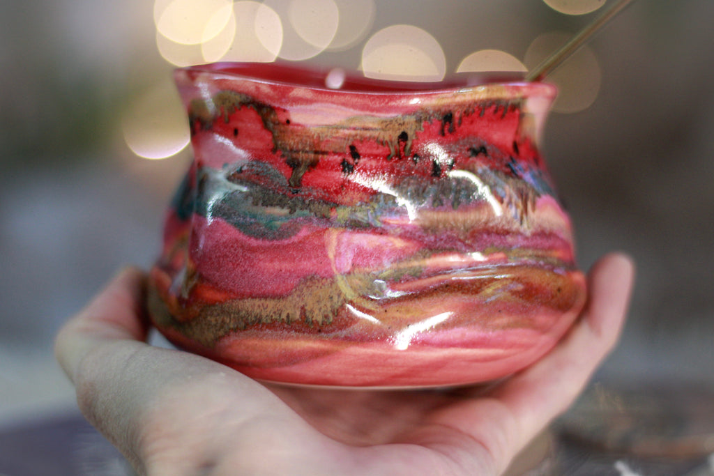 15-F Strawberry Hills EXPERIMENT Textured Divot "Sipping Bowl", 13 oz.