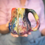 16-E Earthy Whimsy Curvy Mug, 16 oz.