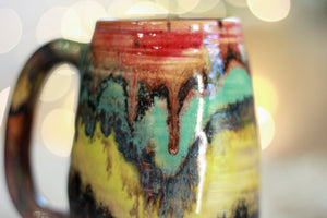 13-D Rainbow Family Variation Textured Mug, 15 oz.
