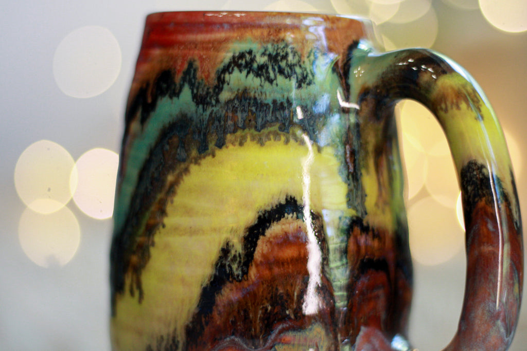 13-D Rainbow Family Variation Textured Mug, 15 oz.