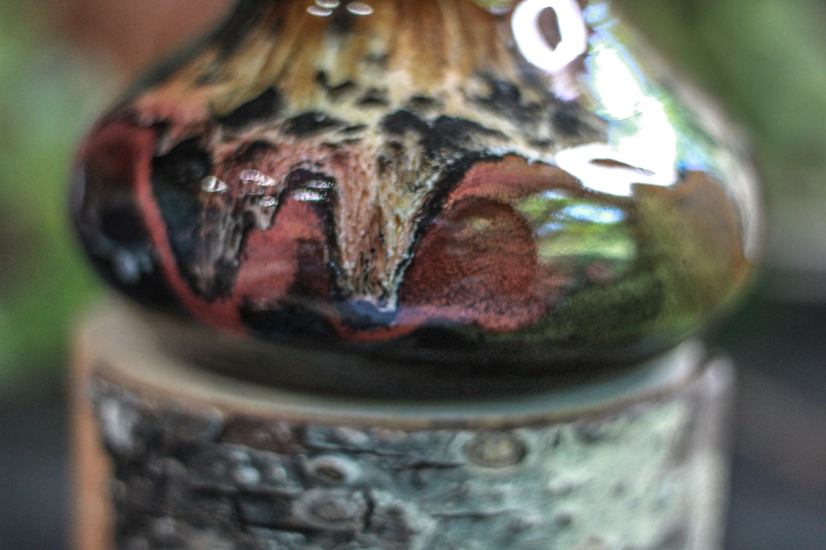 16-D Molten Rainbow Cheetah Wabi-Sabi  Smudge Cup/Vase, 16 oz.