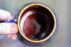 14-F Deep Blue Textured Divot Mug, 16 oz.