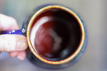 Load image into Gallery viewer, 14-F Deep Blue Textured Divot Mug, 16 oz.