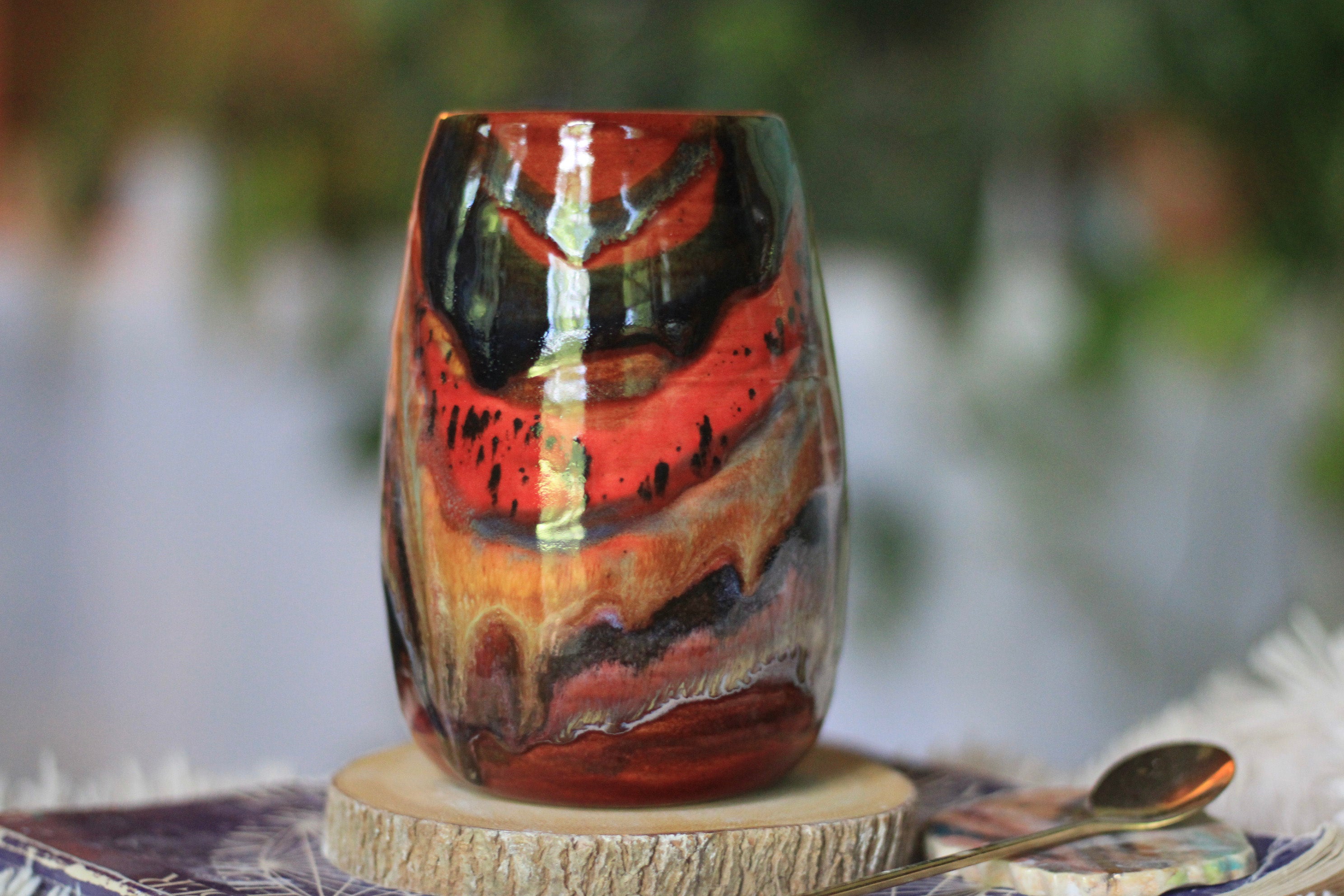 02-D Red 'FLOW' PROTOTYPE Textured Mug, 20 oz.
