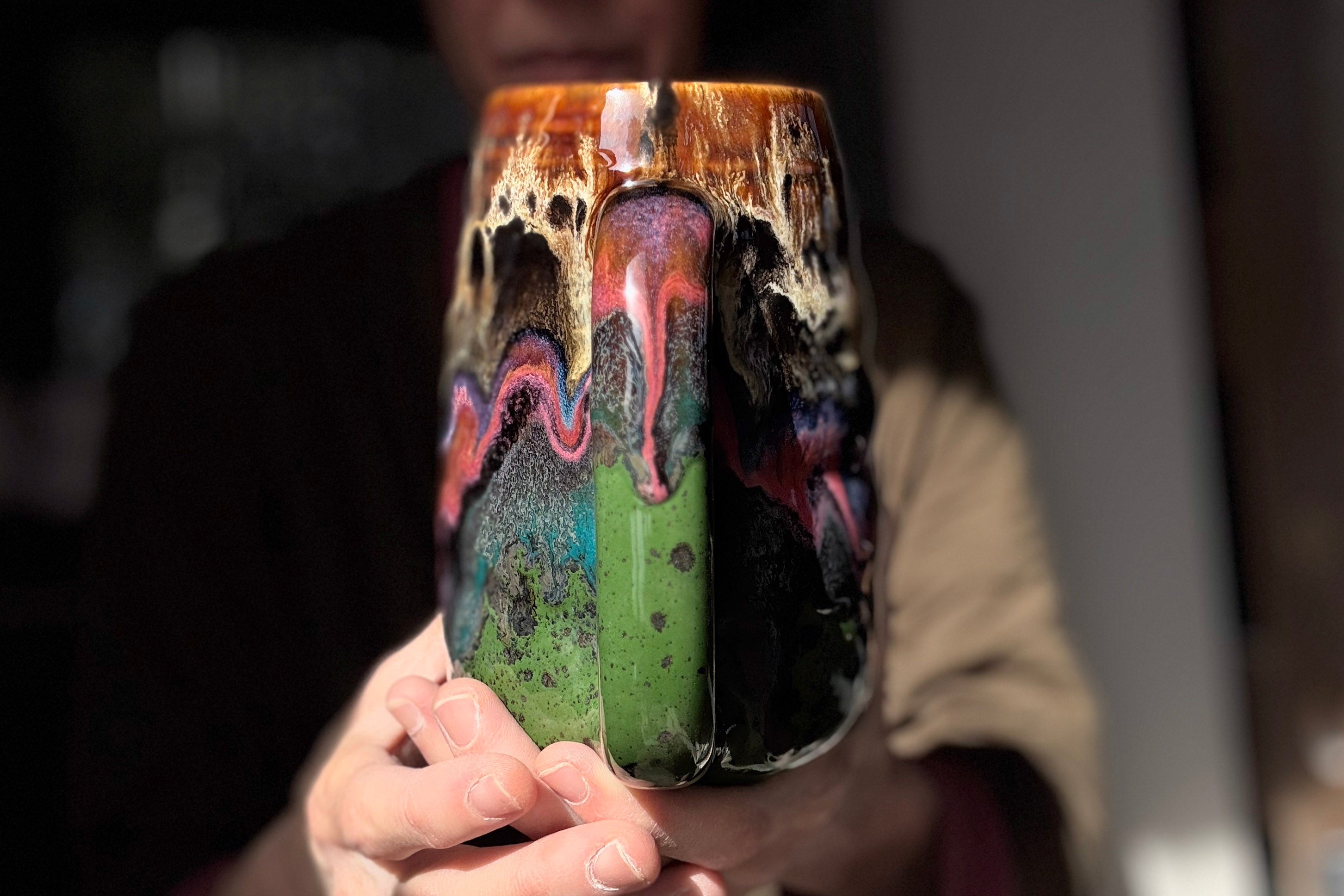 01-B Molten Cheetah Textured Mug - TOP SHELF MISFIT, 27 oz.