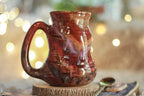 14-D Cinnamon Grotto Variation Barely Flared Textured Divot Mug, 18 oz.