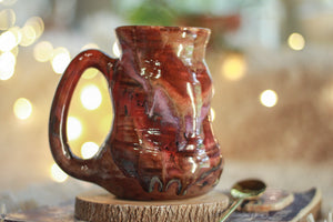 14-D Cinnamon Grotto Variation Barely Flared Textured Divot Mug, 18 oz.