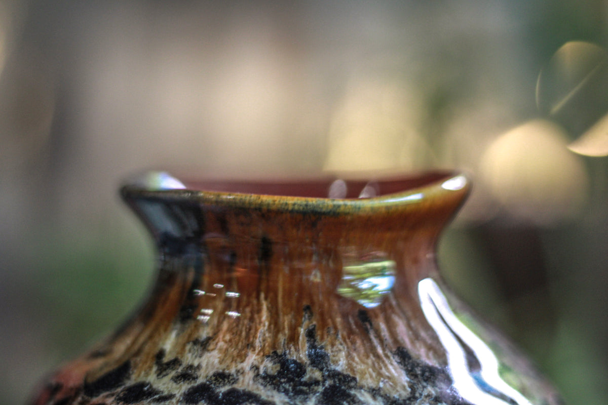 16-D Molten Rainbow Cheetah Wabi-Sabi  Smudge Cup/Vase, 16 oz.