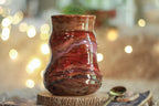 14-D Cinnamon Grotto Variation Barely Flared Textured Divot Mug, 18 oz.
