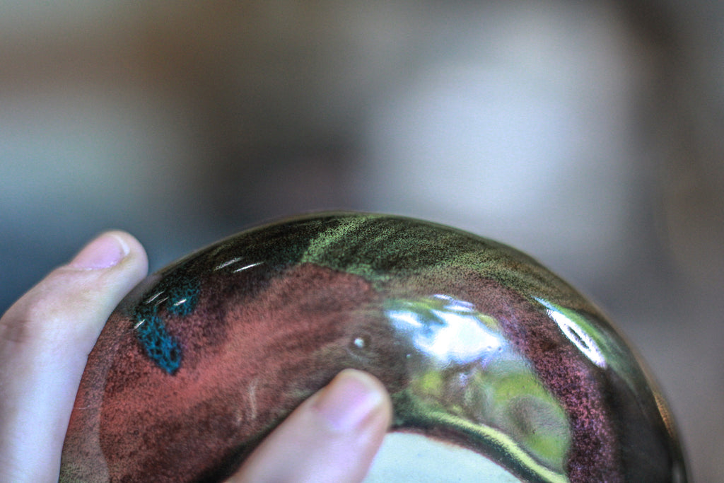 16-D Molten Rainbow Cheetah Wabi-Sabi  Smudge Cup/Vase, 16 oz.