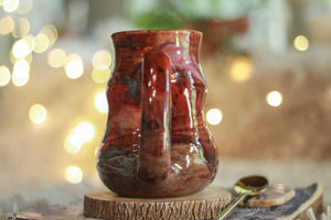 14-D Cinnamon Grotto Variation Barely Flared Textured Divot Mug, 18 oz.