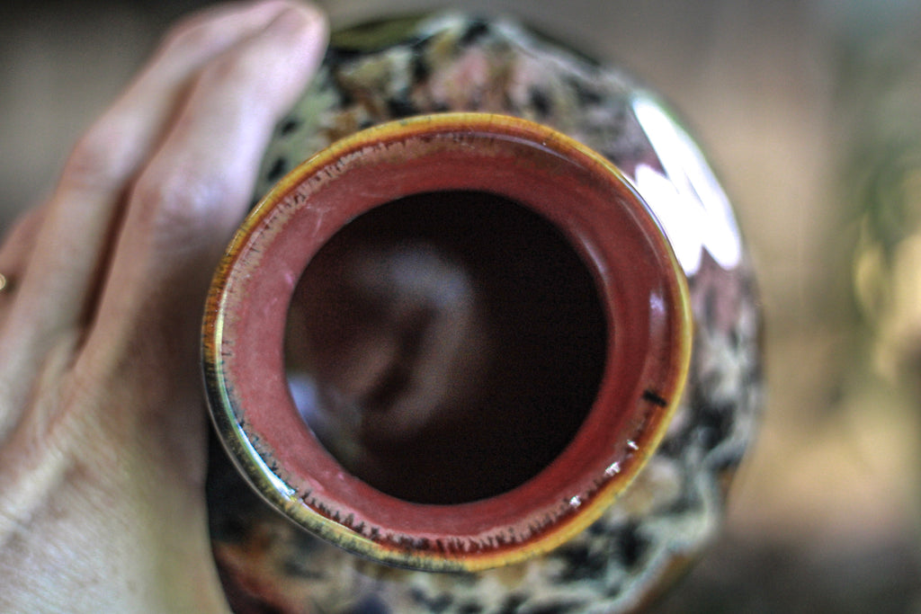 16-D Molten Rainbow Cheetah Wabi-Sabi  Smudge Cup/Vase, 16 oz.