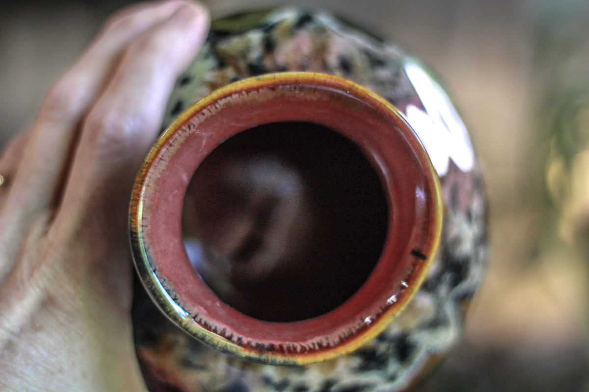 16-D Molten Rainbow Cheetah Wabi-Sabi  Smudge Cup/Vase, 16 oz.