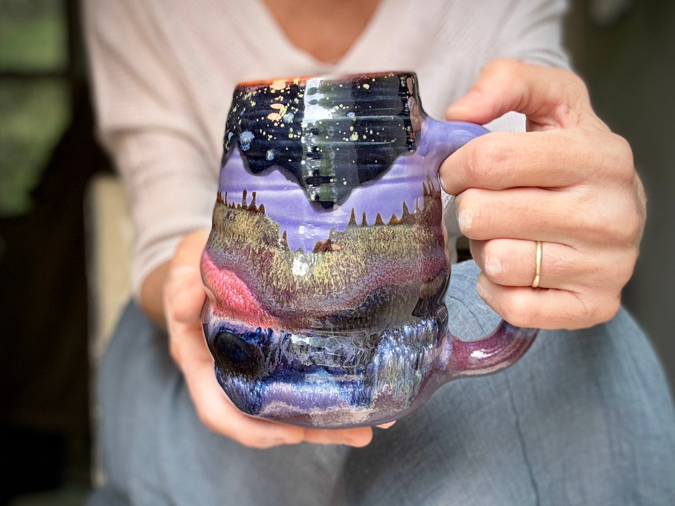 19-B Purple Mountain Majesty Swirly Mug - MISFIT, 25 oz. - 20% off