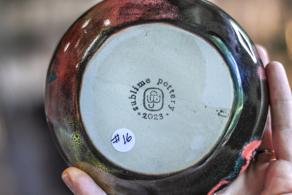 16-D Molten Rainbow Cheetah Wabi-Sabi  Smudge Cup/Vase, 16 oz.