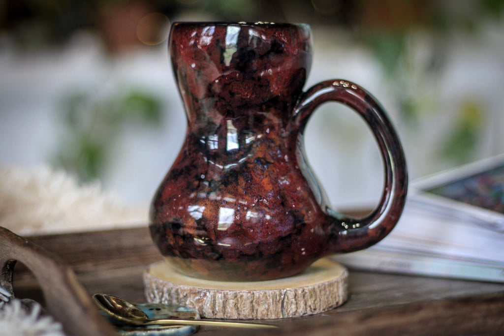 17-B Dragon's Blood Agate Gourd Mug, 17 oz.