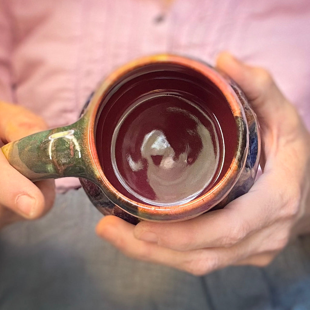 16-E Earthy Whimsy Curvy Mug, 16 oz.