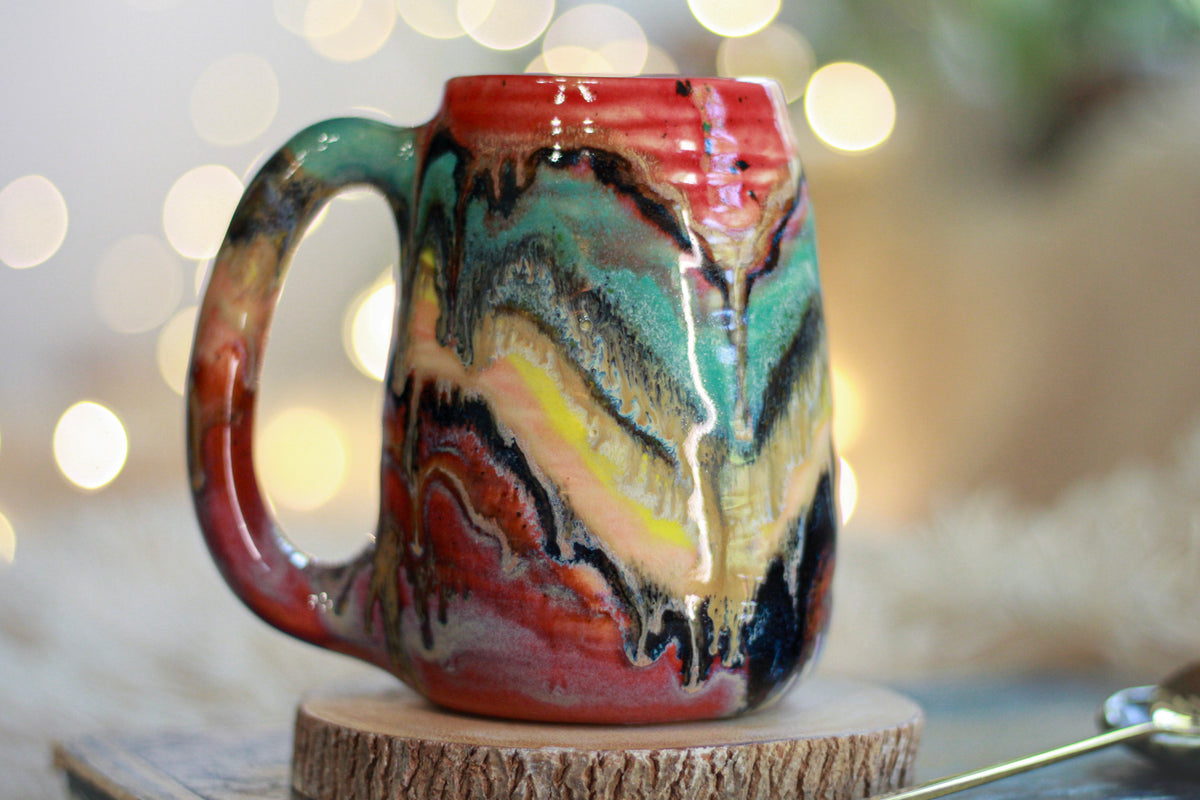 14-D Rainbow Family Variation Textured Mug, 15 oz.