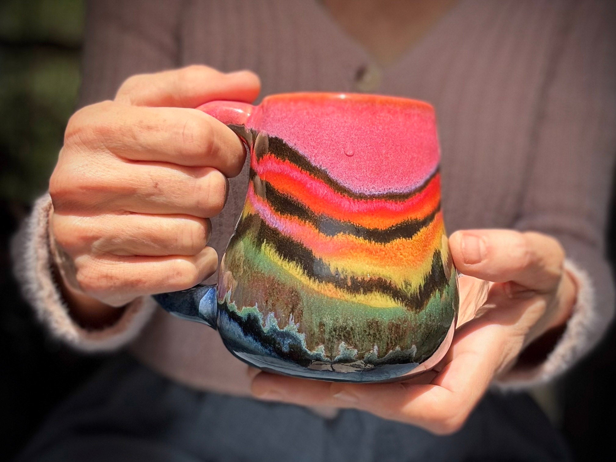 19-D Rainbow EXPERIMENT Mid Mod Mug, 14 oz.