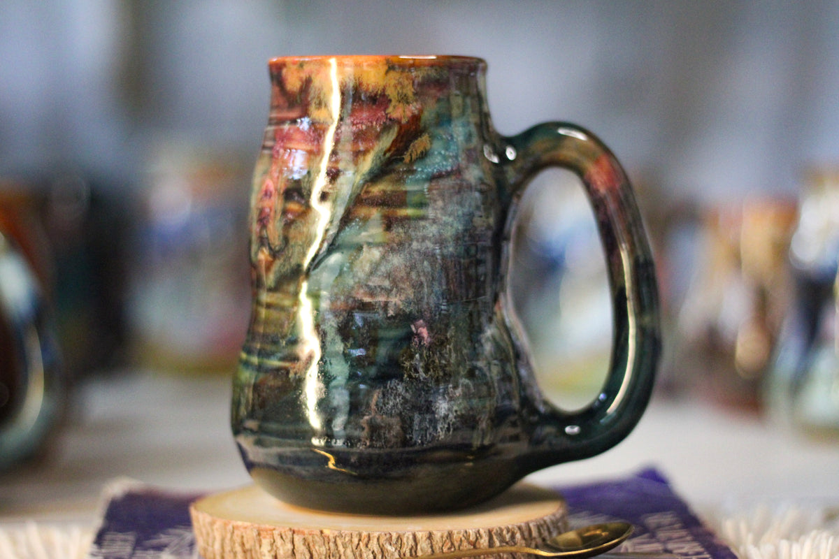 11-D 'FLOW' EXPERIMENT Barely Flared Textured Mug, 20 oz.