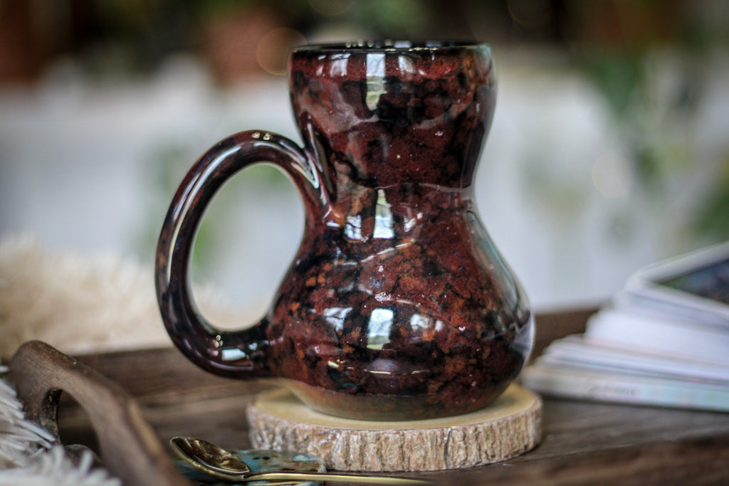 17-B Dragon's Blood Agate Gourd Mug, 17 oz.