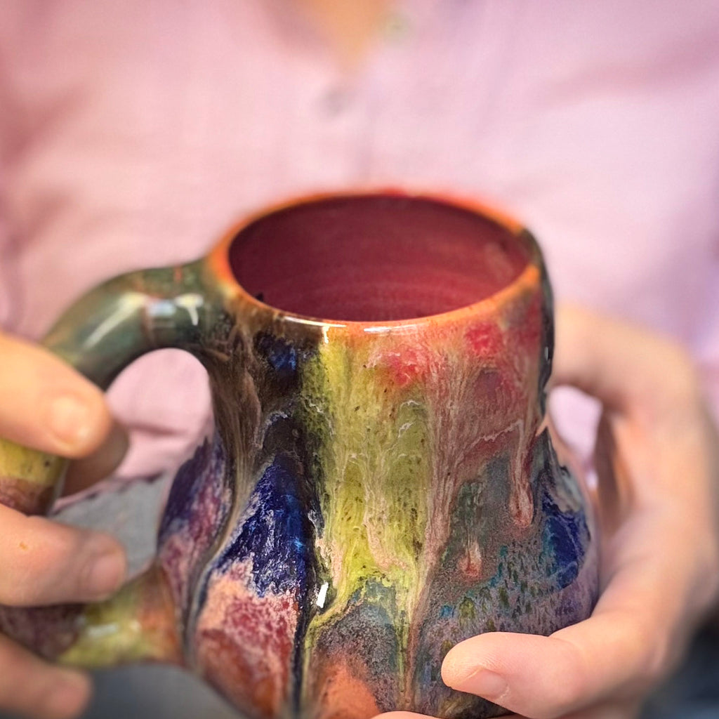 16-E Earthy Whimsy Curvy Mug, 16 oz.